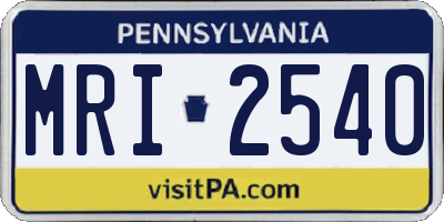 PA license plate MRI2540