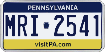 PA license plate MRI2541