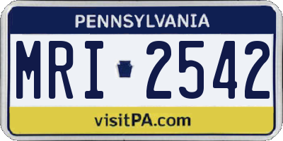 PA license plate MRI2542