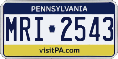 PA license plate MRI2543
