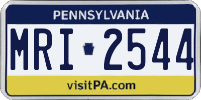PA license plate MRI2544