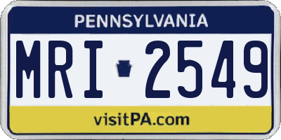 PA license plate MRI2549
