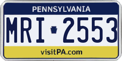 PA license plate MRI2553
