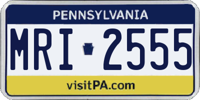 PA license plate MRI2555