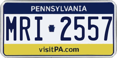 PA license plate MRI2557