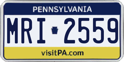PA license plate MRI2559