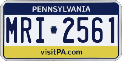 PA license plate MRI2561