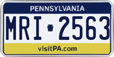 PA license plate MRI2563