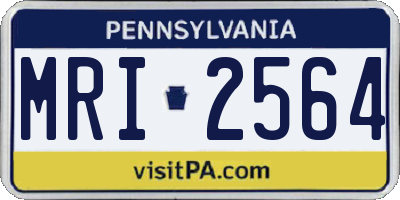 PA license plate MRI2564