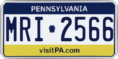 PA license plate MRI2566