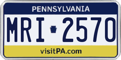 PA license plate MRI2570