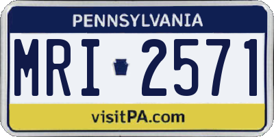 PA license plate MRI2571