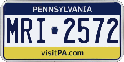 PA license plate MRI2572
