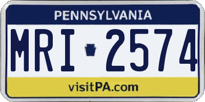 PA license plate MRI2574