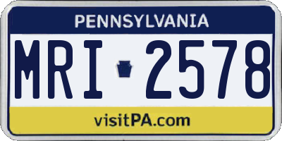 PA license plate MRI2578
