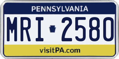 PA license plate MRI2580