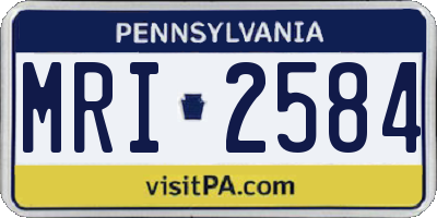 PA license plate MRI2584