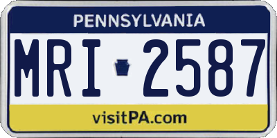 PA license plate MRI2587
