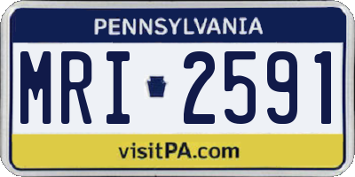 PA license plate MRI2591