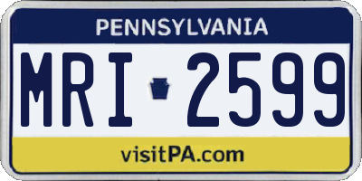 PA license plate MRI2599