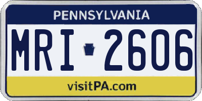 PA license plate MRI2606