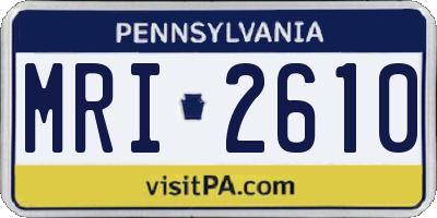 PA license plate MRI2610