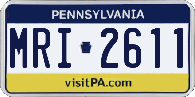 PA license plate MRI2611