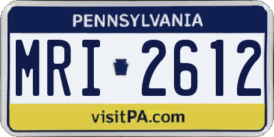 PA license plate MRI2612