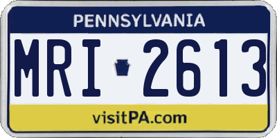PA license plate MRI2613