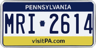 PA license plate MRI2614