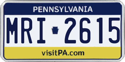 PA license plate MRI2615