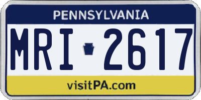 PA license plate MRI2617