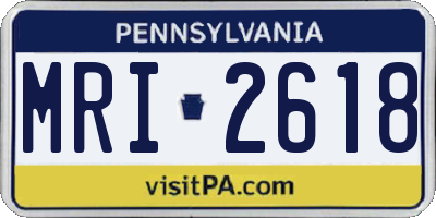 PA license plate MRI2618