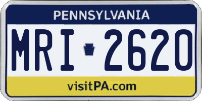 PA license plate MRI2620