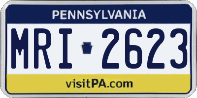 PA license plate MRI2623