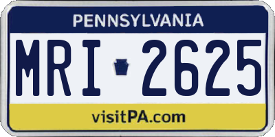 PA license plate MRI2625