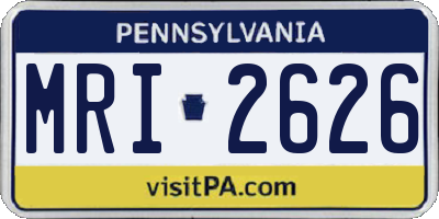 PA license plate MRI2626
