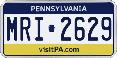 PA license plate MRI2629