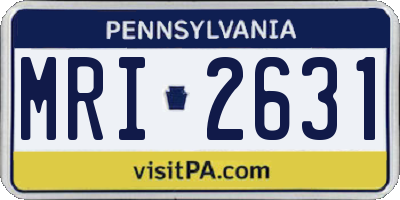 PA license plate MRI2631