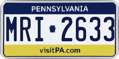 PA license plate MRI2633