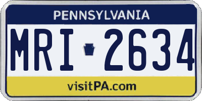 PA license plate MRI2634
