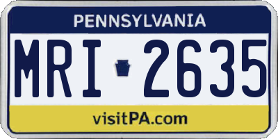 PA license plate MRI2635