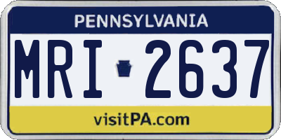 PA license plate MRI2637