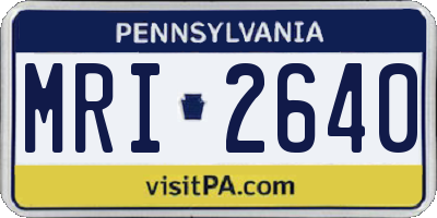 PA license plate MRI2640