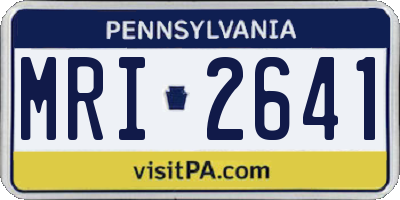 PA license plate MRI2641
