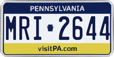 PA license plate MRI2644