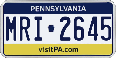 PA license plate MRI2645