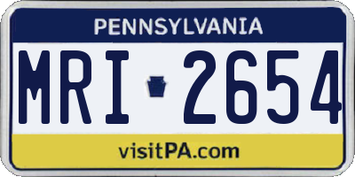 PA license plate MRI2654