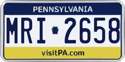 PA license plate MRI2658