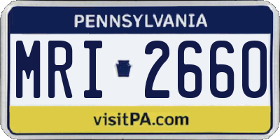 PA license plate MRI2660